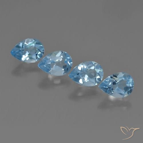 3.46ctw Naturel Bleu Suisse Topaze, En forme de poire, VVS-VS