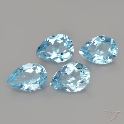 3.30ctw Naturel Bleu ciel Topaze, En forme de poire, VS