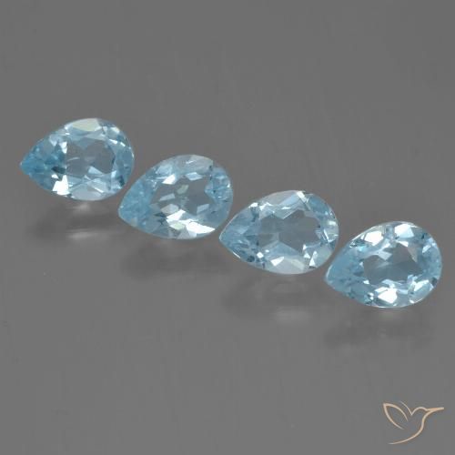 3.24ctw Naturel Bleu ciel Topaze, En forme de poire, VS