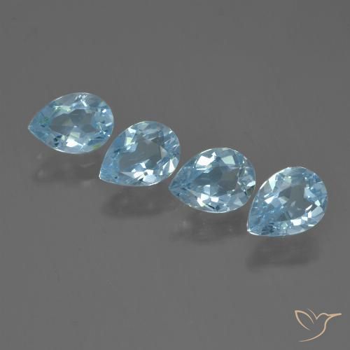 3.17ctw Naturel Bleu ciel Topaze, En forme de poire, VVS-VS