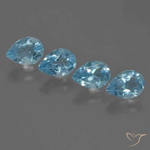 3.43ctw Naturel Bleu ciel Topaze, En forme de poire, VVS-VS