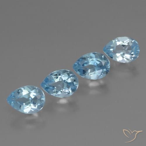 3.53ctw Naturel Bleu ciel Topaze, En forme de poire, VVS-VS