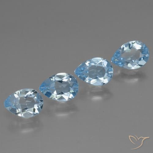 3.03ctw Naturel Bleu Suisse Topaze, En forme de poire, VVS-VS