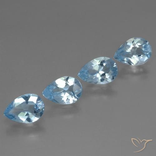 3.08ctw Naturel Bleu Suisse Topaze, En forme de poire, VS