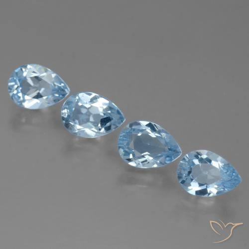 3.44ctw Naturel Bleu Suisse Topaze, En forme de poire, VVS-VS