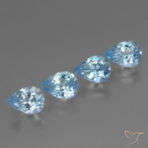 3.32ctw Naturel Bleu Suisse Topaze, En forme de poire, VVS-VS