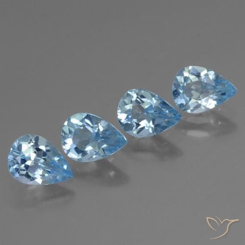3.09ctw Naturel Bleu ciel Topaze, En forme de poire, VVS-VS
