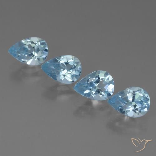 3.20ctw Naturel Bleu ciel Topaze, En forme de poire, VVS-VS