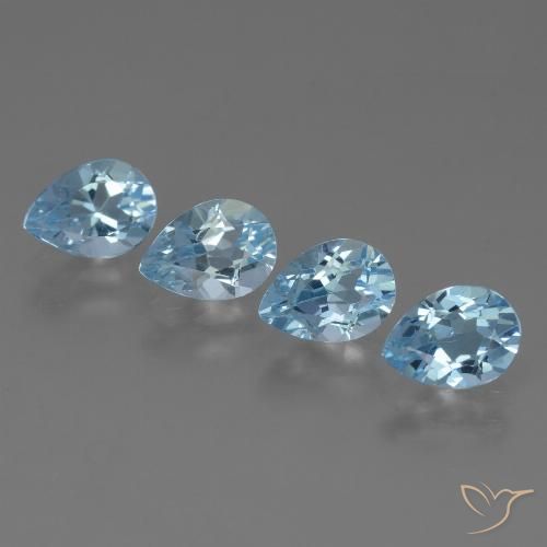 3.40ctw Naturel Bleu Suisse Topaze, En forme de poire, VVS-VS