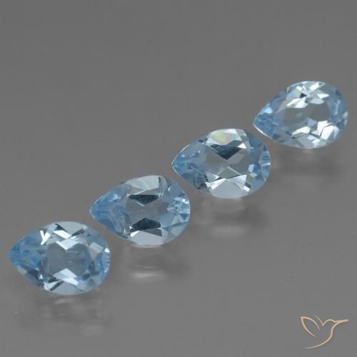 3.02ctw Naturel Bleu ciel Topaze, En forme de poire, VS