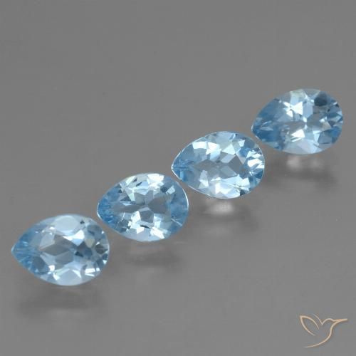 3.24ctw Naturel Bleu ciel Topaze, En forme de poire, VS