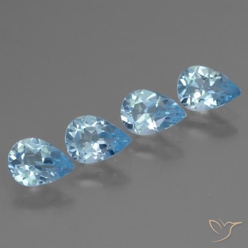 3.03ctw Naturel Bleu Suisse Topaze, En forme de poire, VS