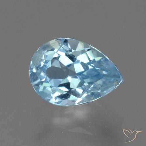 1.10ct Naturel Bleu ciel Topaze, En forme de poire, VS