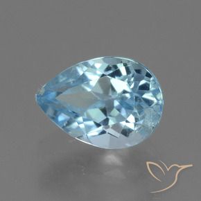 Topaze Bleu ciel naturelle En forme de poire, 1.10 ct, VS