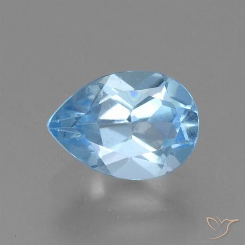 0.88ct Naturel Bleu Suisse Topaze, En forme de poire, VS
