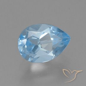 Topaze Bleu Suisse naturelle En forme de poire, 0.88 ct, VS