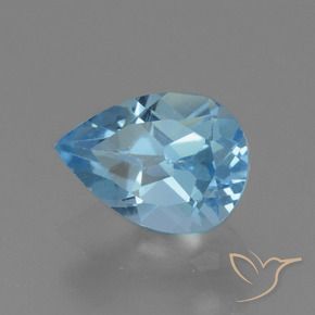 Topaze Bleu Suisse naturelle En forme de poire, 0.93 ct, VS