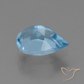 Topaze Bleu Suisse naturelle En forme de poire, 0.93 ct, VS