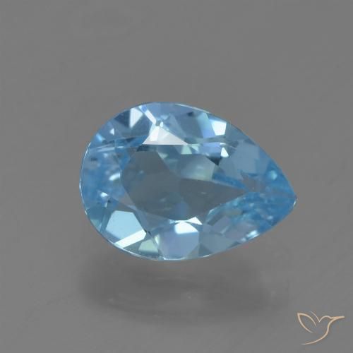 0.88ct Naturel Bleu Suisse Topaze, En forme de poire, VS