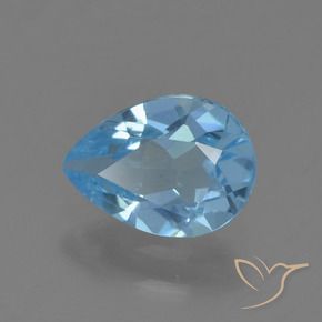 Topaze Bleu Suisse naturelle En forme de poire, 0.88 ct, VS