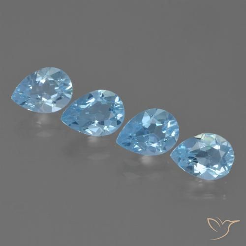 3.35ctw Naturel Bleu ciel Topaze, En forme de poire, VVS-VS