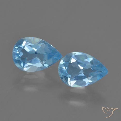 1.59ctw Naturel Bleu ciel Topaze, En forme de poire, VS
