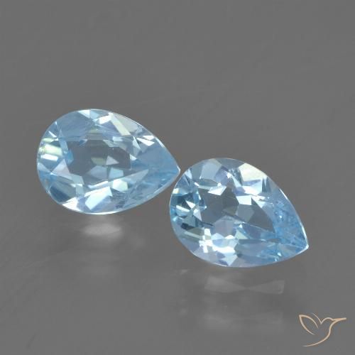 1.63ctw Naturel Bleu ciel Topaze, En forme de poire, VVS-VS