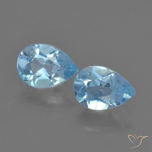 1.53ctw Naturel Bleu ciel Topaze, En forme de poire, VS