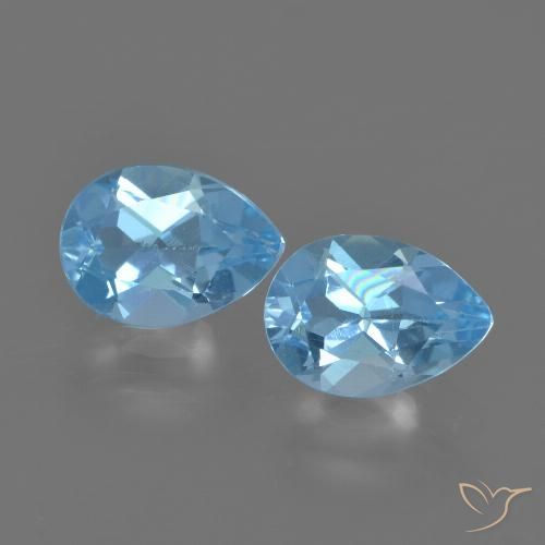 1.66ctw Naturel Bleu ciel Topaze, En forme de poire, VS