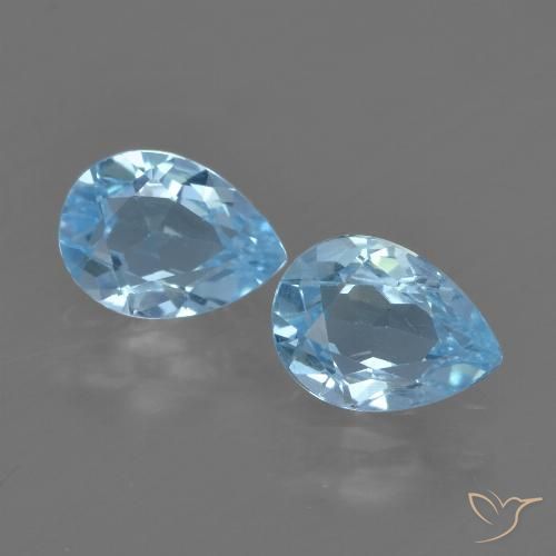 1.71ctw Naturel Bleu ciel Topaze, En forme de poire, VVS-VS