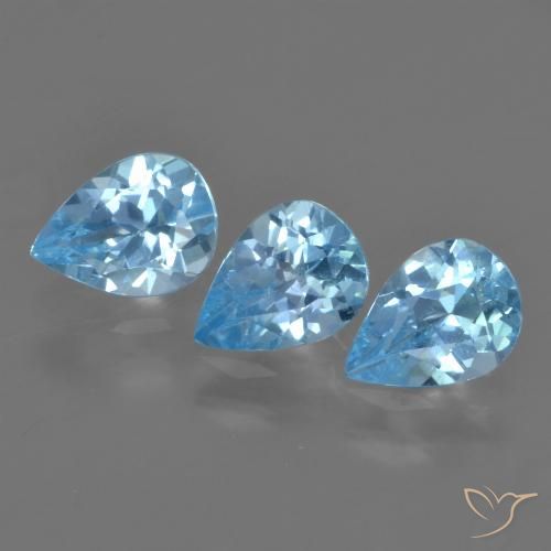 2.20ctw Naturel Bleu ciel Topaze, En forme de poire, VS