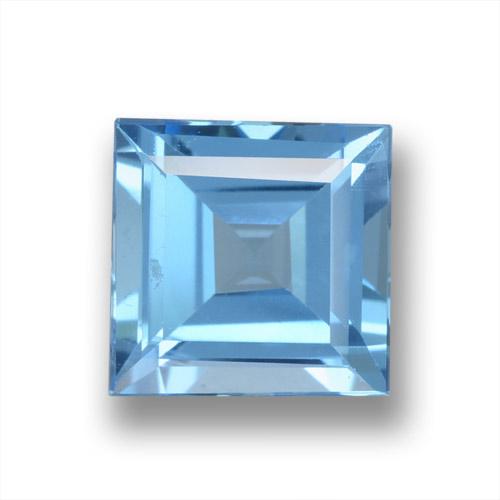 Topaze Bleu Suisse naturelle Carré, 1.86 ct, VVS-VS