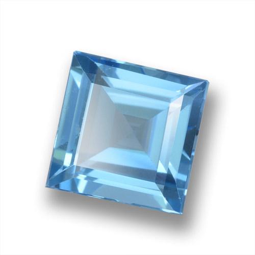 Topaze Bleu Suisse naturelle Carré, 1.86 ct, VVS-VS