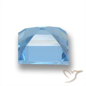Topaze Bleu Suisse naturelle Carré, 2.25 ct, VVS-VS
