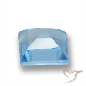 Topaze Bleu Suisse naturelle Carré, 1.86 ct, VVS-VS