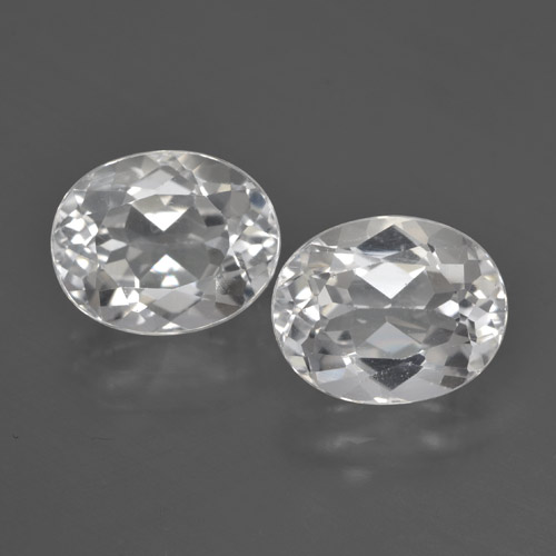 Achetez naturel 7,63ct blanc topaze gems, coupe ovale, en provenance brésil chez gemselect. en stock, livraison internationale!