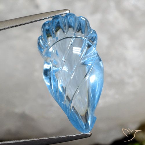15.40ct Naturel Bleu Suisse Topaze, Fantaisie, Transparent