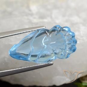 Topaze Bleu Suisse naturelle Fantaisie, 15.40 ct, Transparent