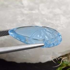 Topaze Bleu Suisse naturelle Fantaisie, 15.40 ct, Transparent