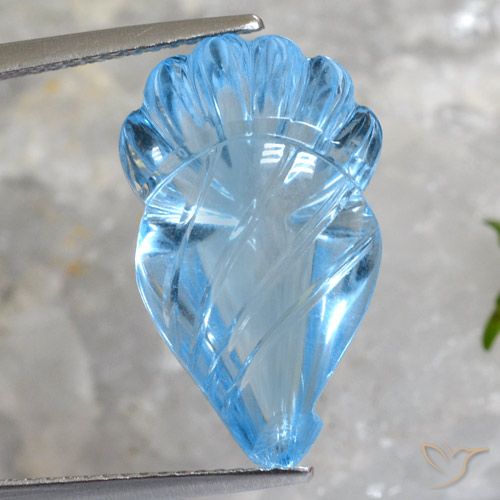 12.94ct Naturel Bleu ciel Topaze, Fantaisie, Transparent