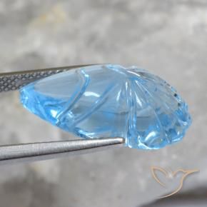 Topaze Bleu ciel naturelle Fantaisie, 12.94 ct, Transparent