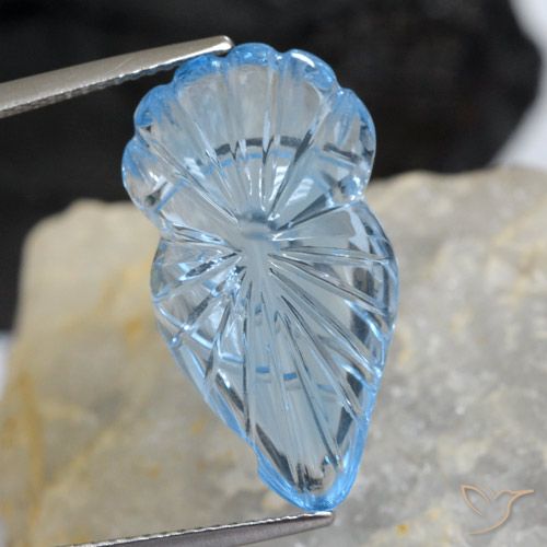 16.56ct Naturel Bleu ciel Topaze, Fantaisie, Transparent