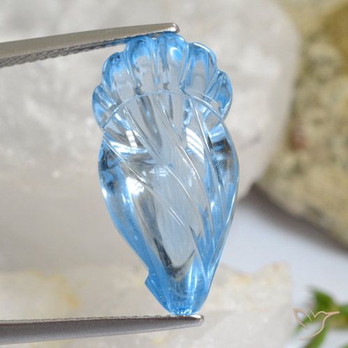 14.16ct Naturel Bleu ciel Topaze, Fantaisie, Transparent