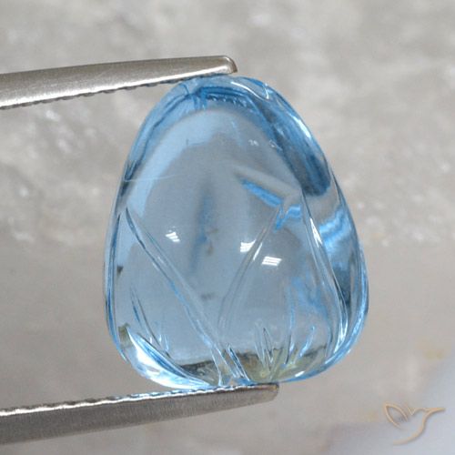 11.83ct Naturel Bleu ciel Topaze, Fantaisie, Transparent