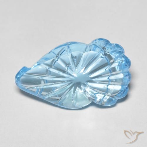 12.83ct Naturel Bleu ciel Topaze, Fantaisie, Transparent