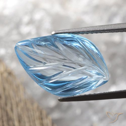 9.21ct Naturel Bleu ciel Topaze, Fantaisie, Transparent