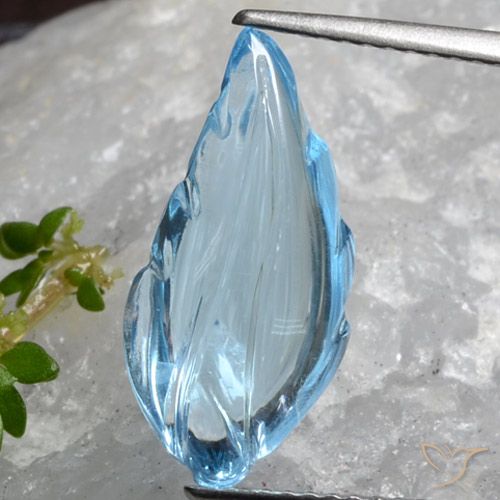 6.92ct Naturel Bleu ciel Topaze, Fantaisie, Transparent