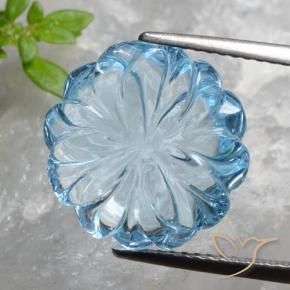 Topaze Bleu ciel naturelle Taille Fleur, 8.55 ct, Transparent