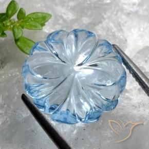 Topaze Bleu ciel naturelle Taille Fleur, 8.55 ct, Transparent