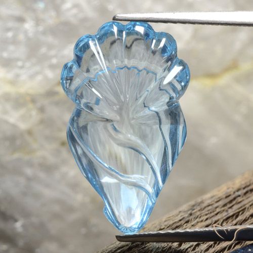 10.88ct Naturel Bleu ciel Topaze, Fantaisie, Transparent